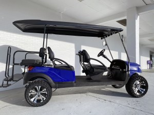 Blue Alpha Lifted Limo Club Car Precedent Golf Cart 06